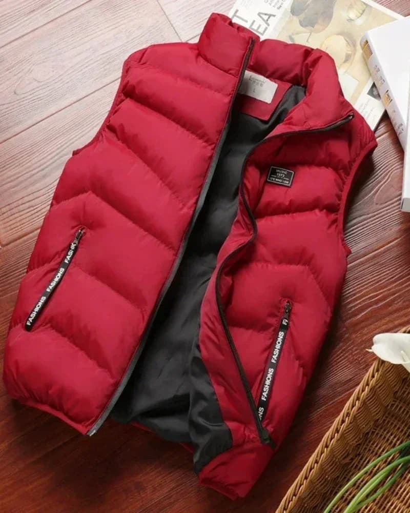 Veste sans manches matelassée homme 2025 - Doudoune légère chaude pour l'hiver - Blouson coupe-vent