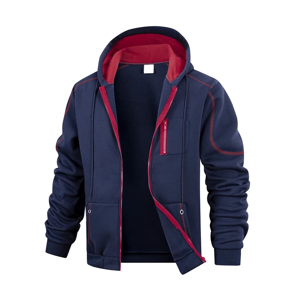 Cardigan zippé homme coupe slim - Veste sweat sport casual couleur unie sportswear