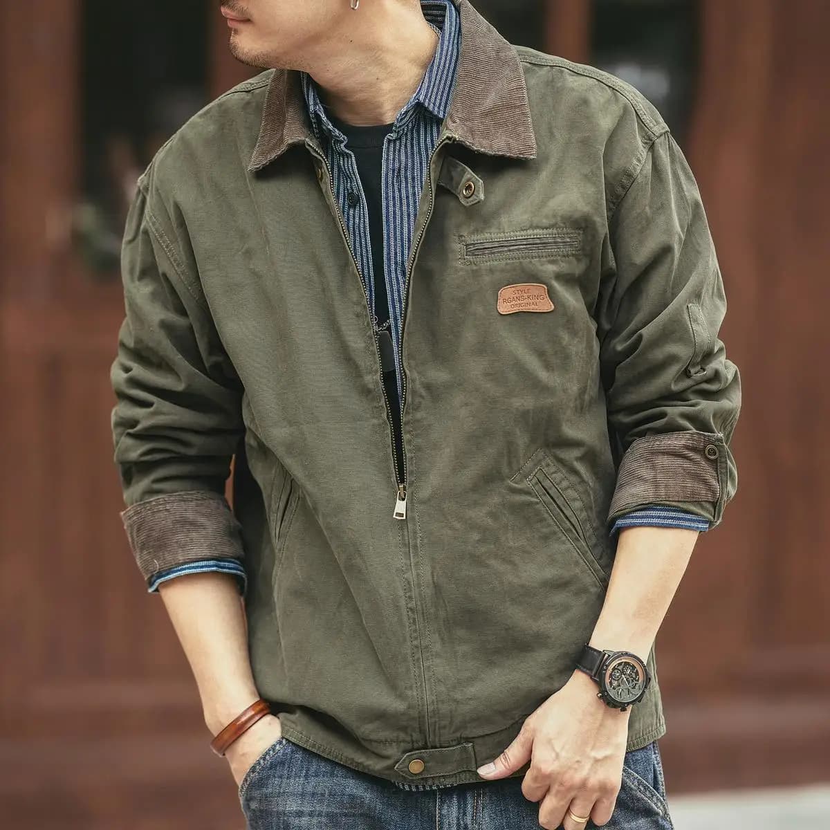 Veste rétro pêche américaine - Style vintage pour pêcheurs recherchant authenticité et robustesse