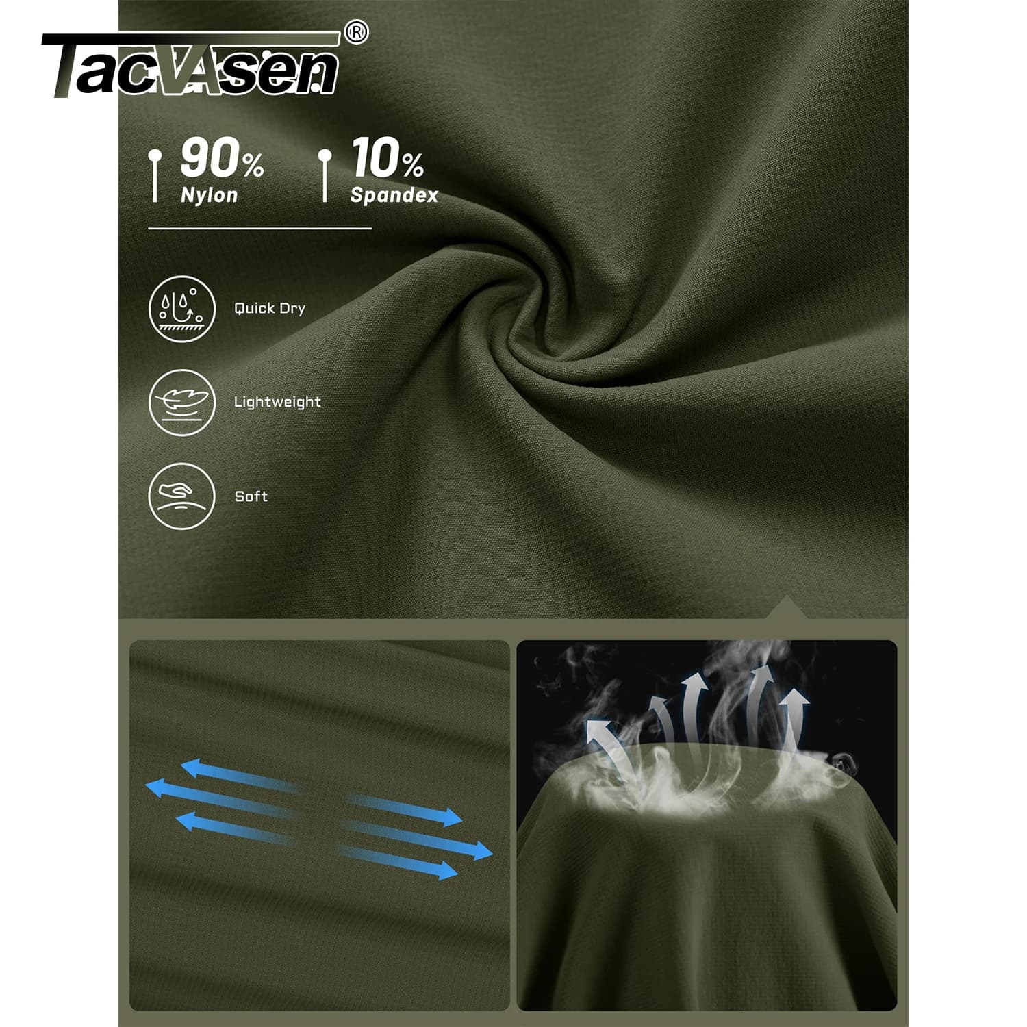 Pantalon de pêche homme TACVASEN léger respirant séchage rapide résistant à l'eau cargo stretch été