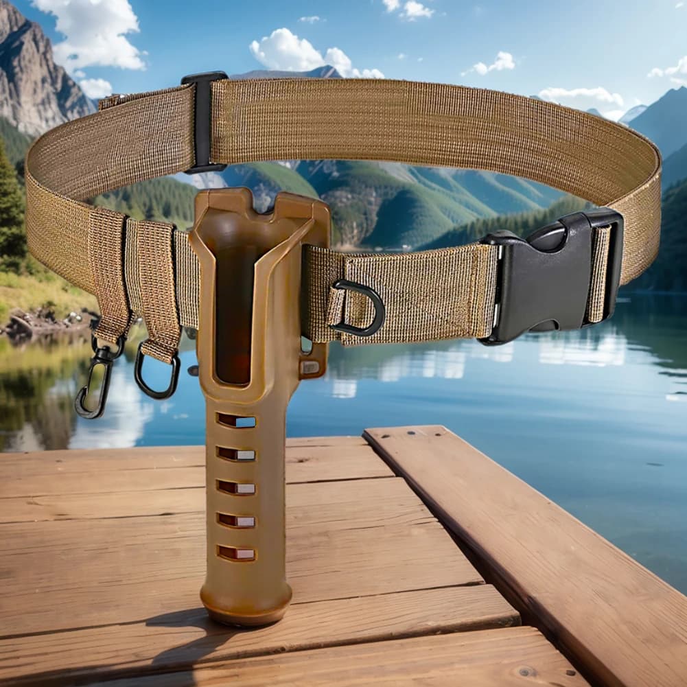 Ceinture de wading ajustable avec porte-canne - Pour pêche en waders - Spinning, lancer, mouche