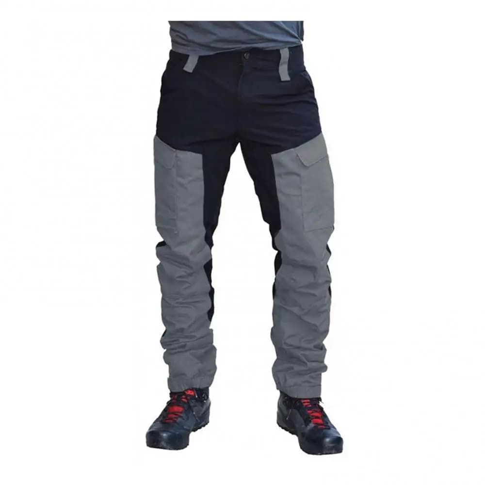 Pantalon cargo imperméable été pour hommes - Multi-poches color block - Parfait pêche et camping
