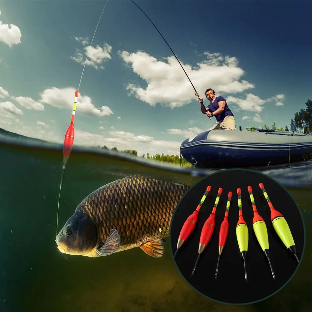 Flotteur de pêche lumineux EVA longue durée pour nuit, 6g à 30g, bouchon vertical lumineux pour