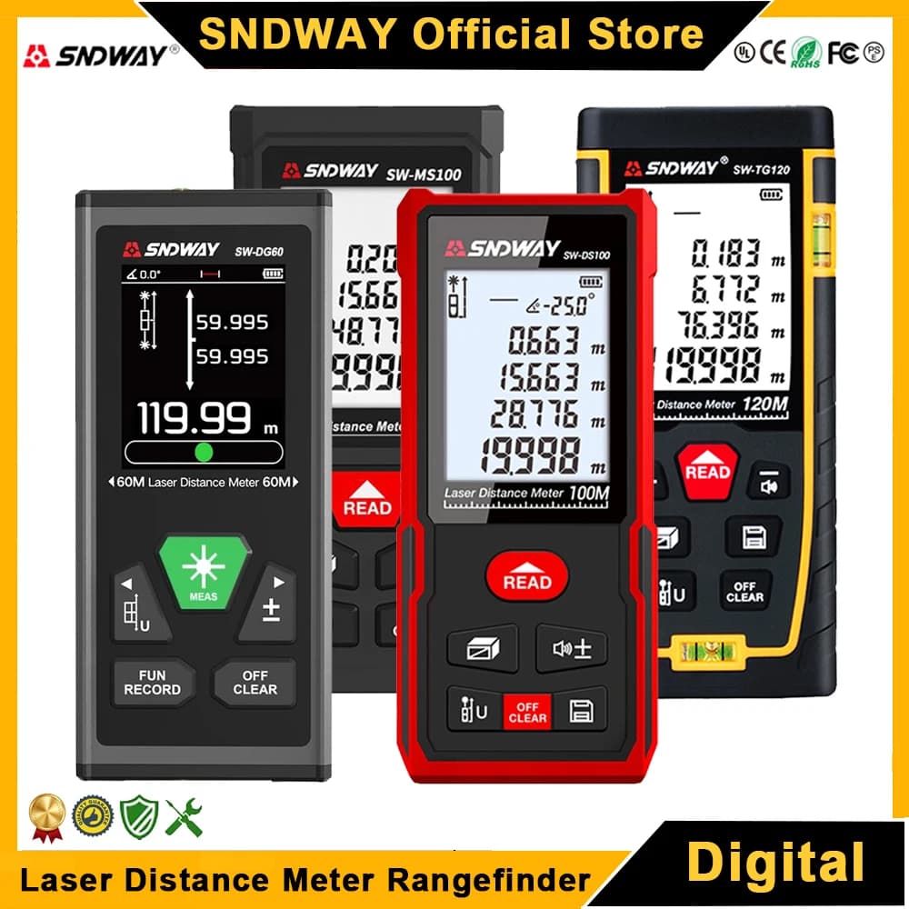 Télémètre laser professionnel SNDWAY SW haute précision mini pour pêche et construction