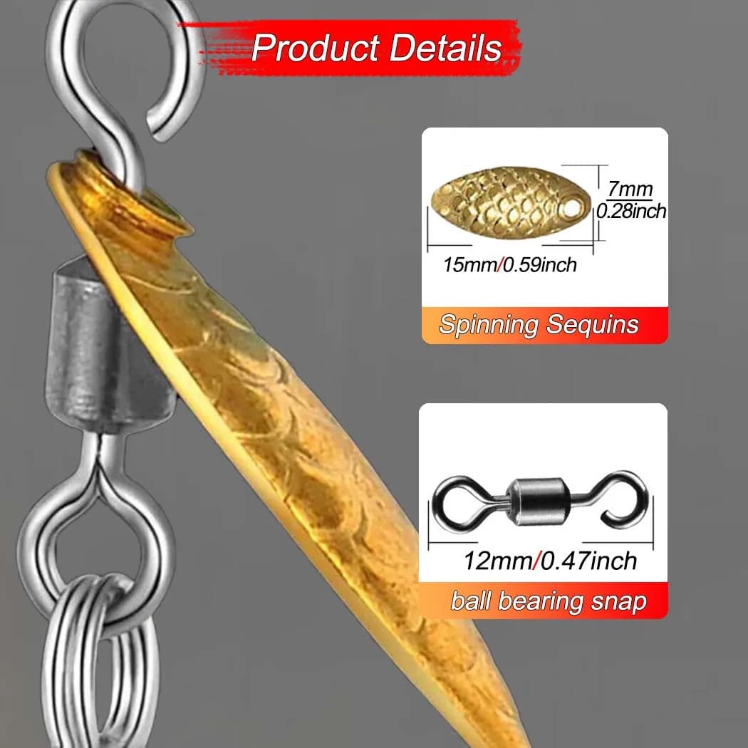 Leurre spinner sequin ver appât 5-10 pièces pour truite saumon perche pêche carnassiers