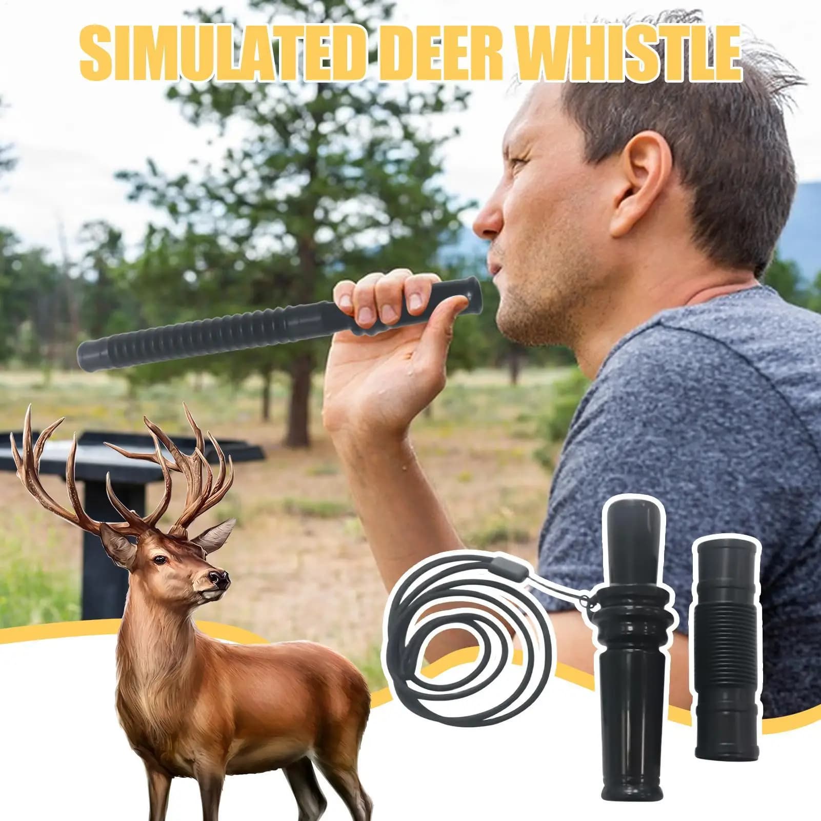 Grunt call pour cerf - Appât de chasse portable avec vocalisations réalistes pour équipement de chasseur
