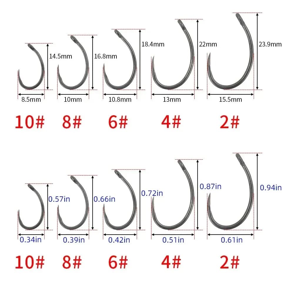 50 hameçons sans ardillon Hirisi en acier carbone haute qualité revêtus - accessoires pêche 8012