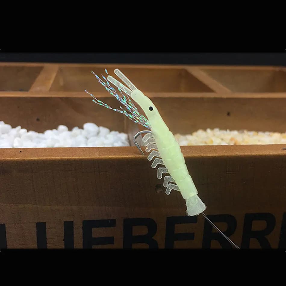 Sabiki lumineux crevettes souples pour pêche profonde - montages mer appâts phosphorescents