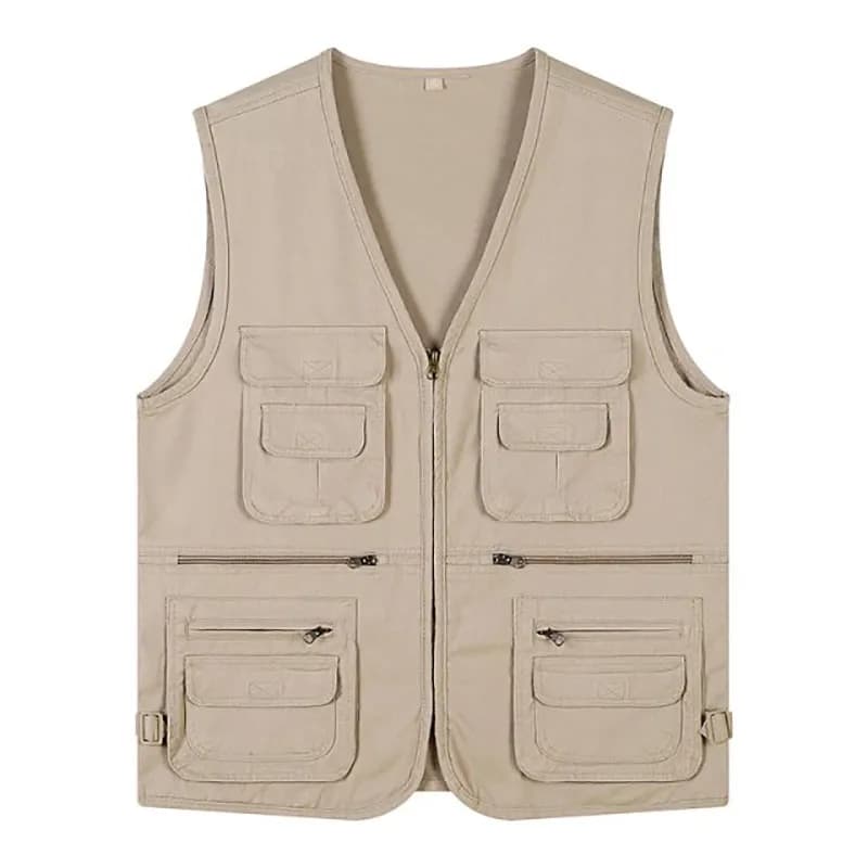 Gilet sans manches pêche homme été 2024 avec 16 poches pour équipement et accessoires