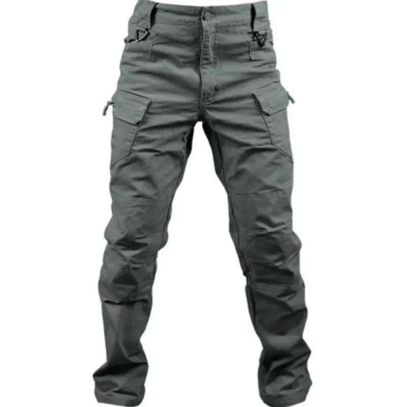 Pantalon tactique chasse pêche 97% coton stretch multi-poches randonnée camping homme