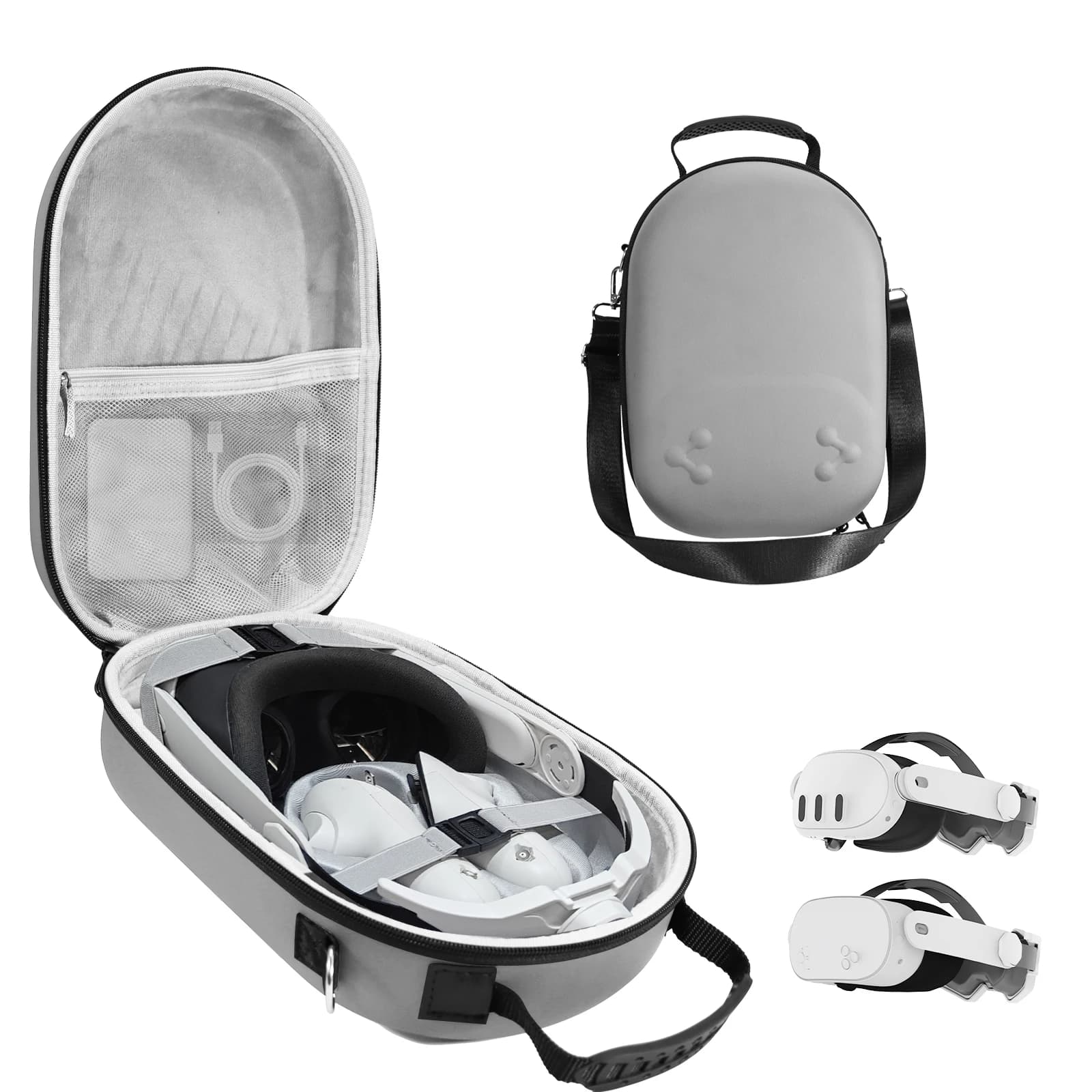 Étui de transport rigide pour Meta Quest 3/3S - Protection anti-choc pour casque VR et accessoires