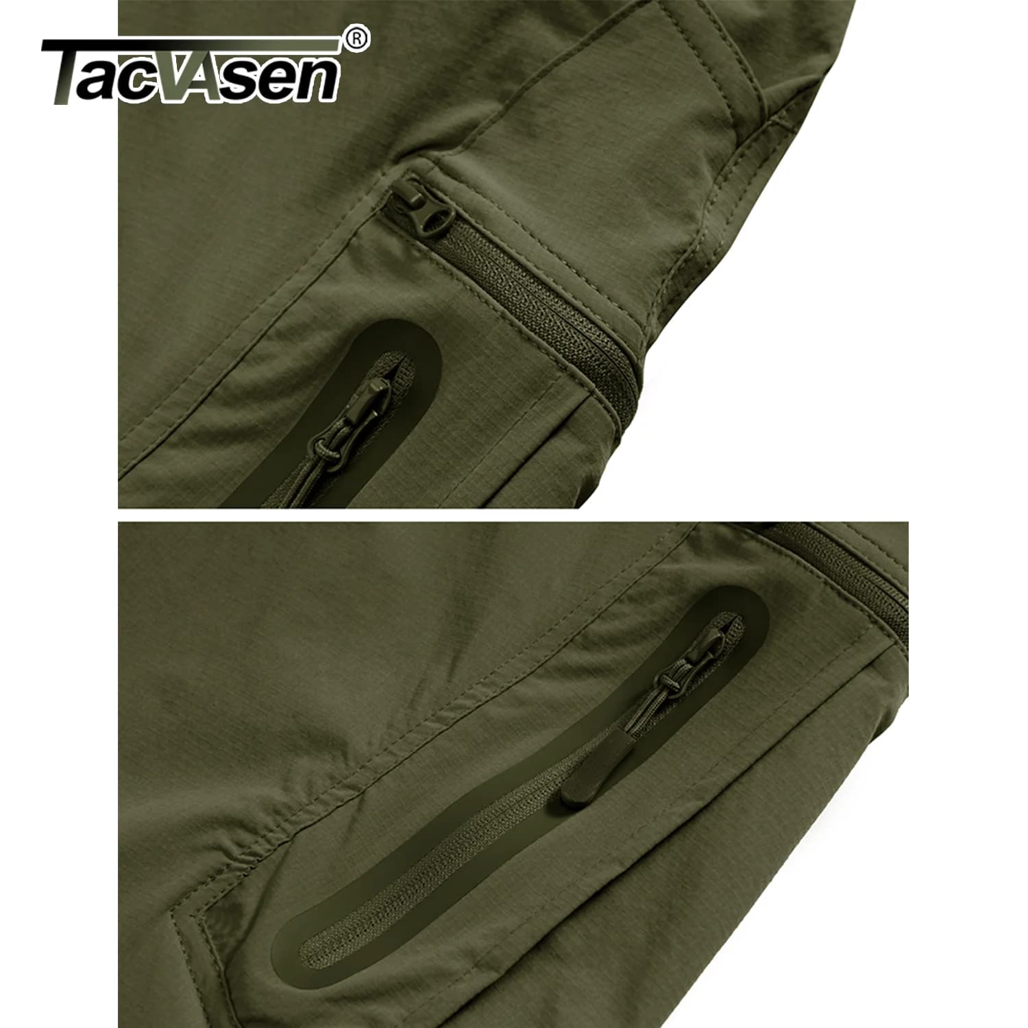 Pantalon pêche randonnée TACVASEN léger nylon séchage rapide multi-poches cargo travail outdoor