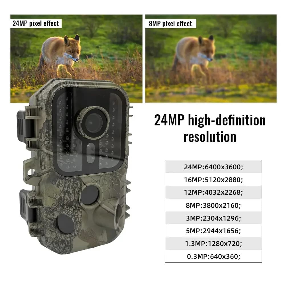 Caméra chasse infrarouge 4K 24MP capteur CMOS 1MP étanche détection mouvement sécurité extérieure faune