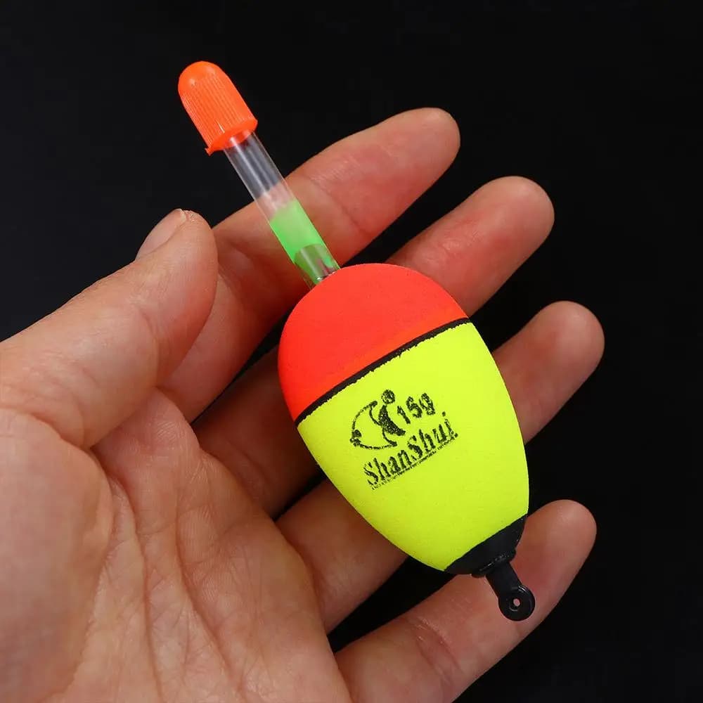 Flotteurs lumineux EVA 2 pièces pour pêche en mer - Bouchons luminescents appâts roche pêche nocturne