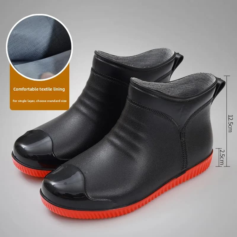 Bottes de pluie homme courtes mode pêche lavage auto antidérapantes PVC confortables