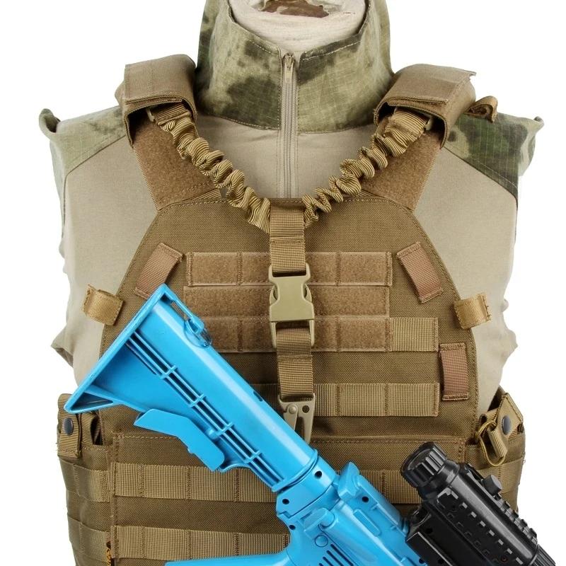 Bretelle élastique tactique à point unique pour fusil de pêche sous-marine avec coussin