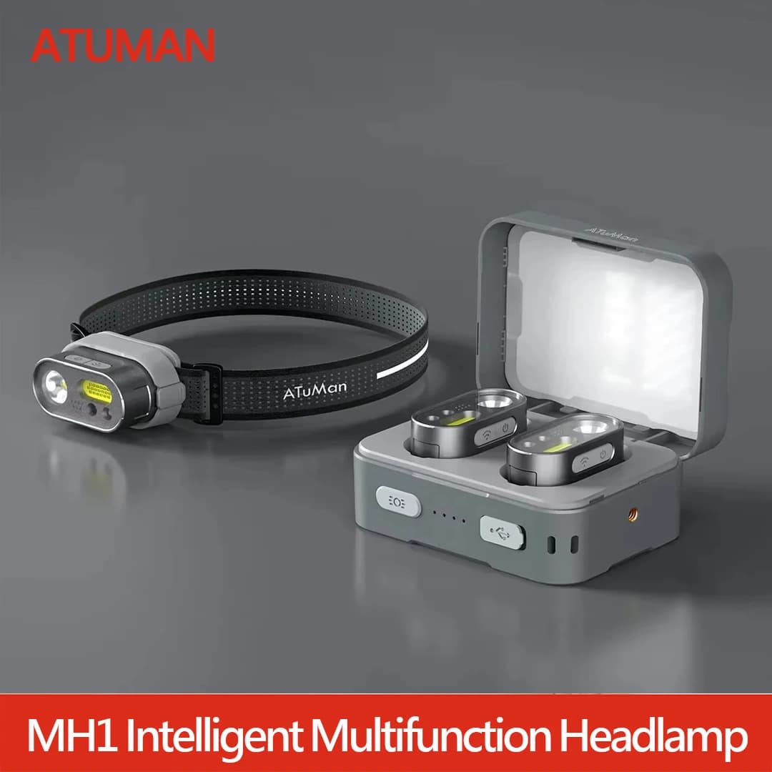 Kit lampe frontale ATuMan DUKA MH1 multifonction capteur mouvement rechargeable pêche