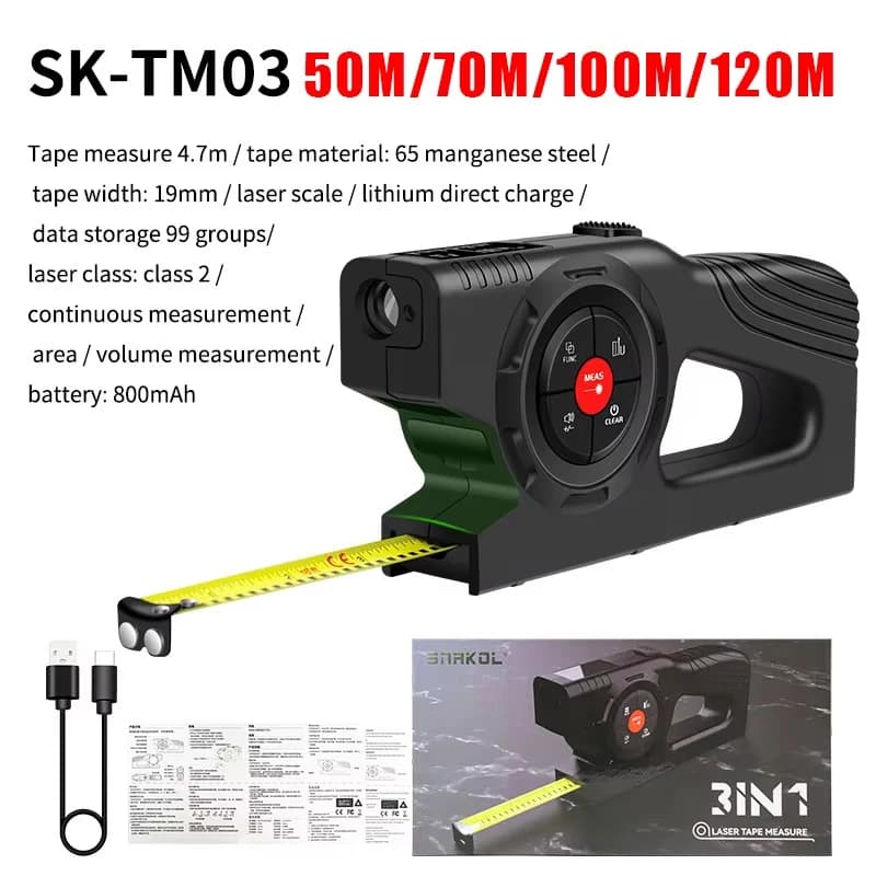 Télémètre laser Snakol 3en1 multifonction haute précision pour pêche et bricolage