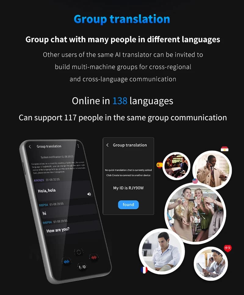 Traducteur portable S85 Pro 138 langues pour pêche internationale - traduction vocale temps réel