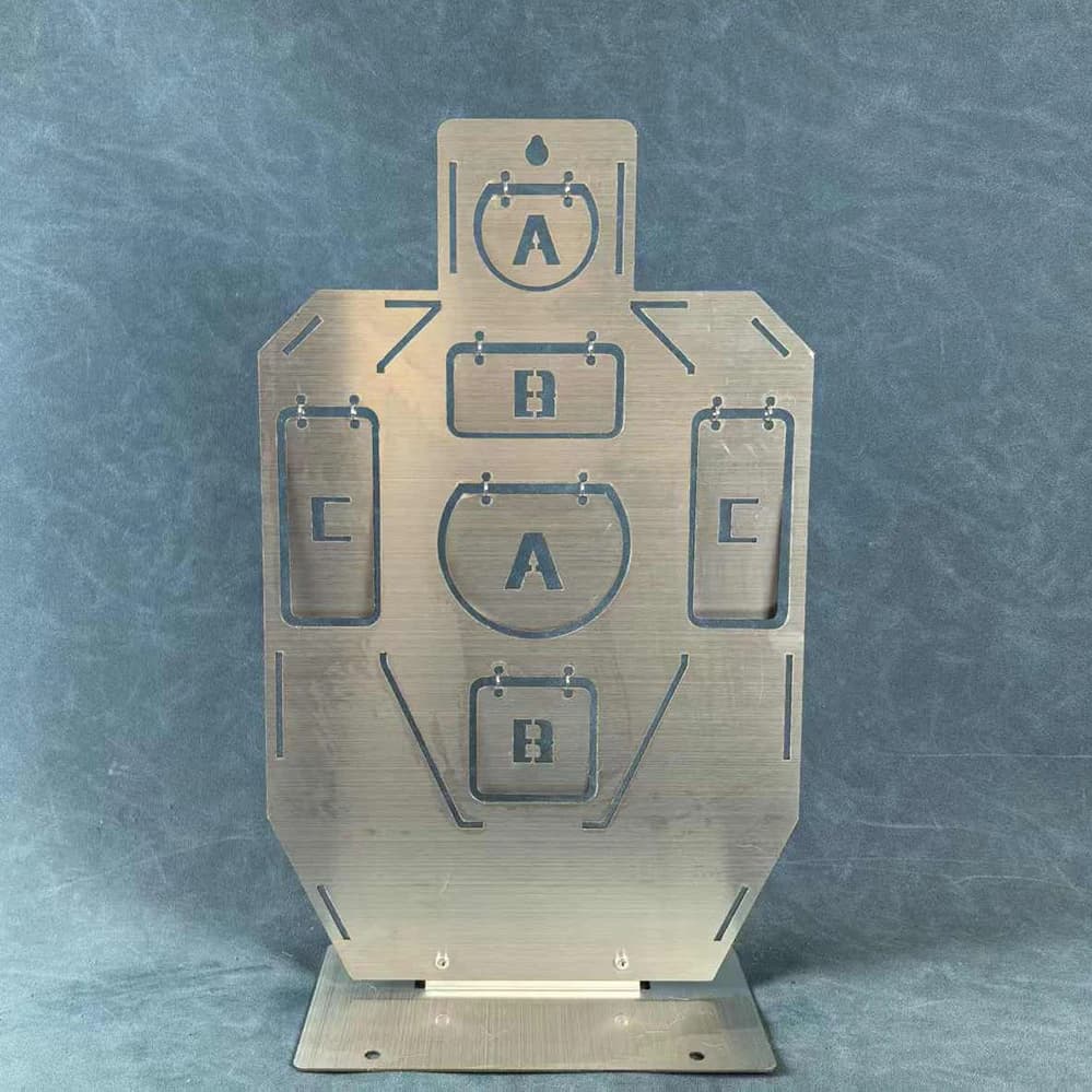 Cible IDPA en acier inoxydable brossé couleur originale pour entraînement au tir