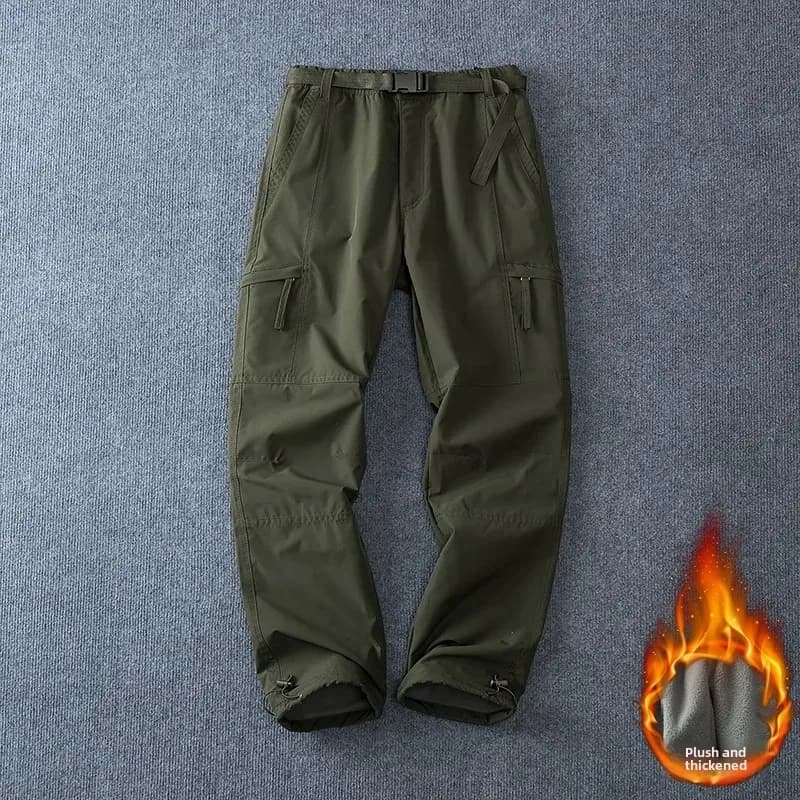 Pantalon randonnée homme doublé polaire - Hiver automne imperméable pêche trekking montagne