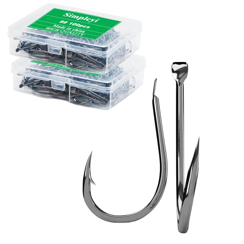 100 hameçons pêche carnassiers acier carbone haute résistance pour truite brochet sandre