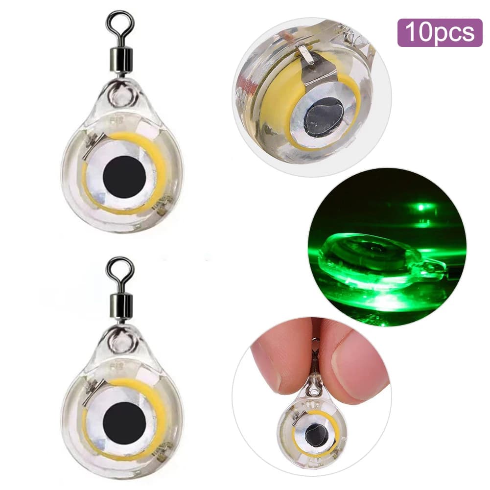 10 lampes LED sous-marines pour attirer calamar et poisson, lumière profonde appât lumineux pêche