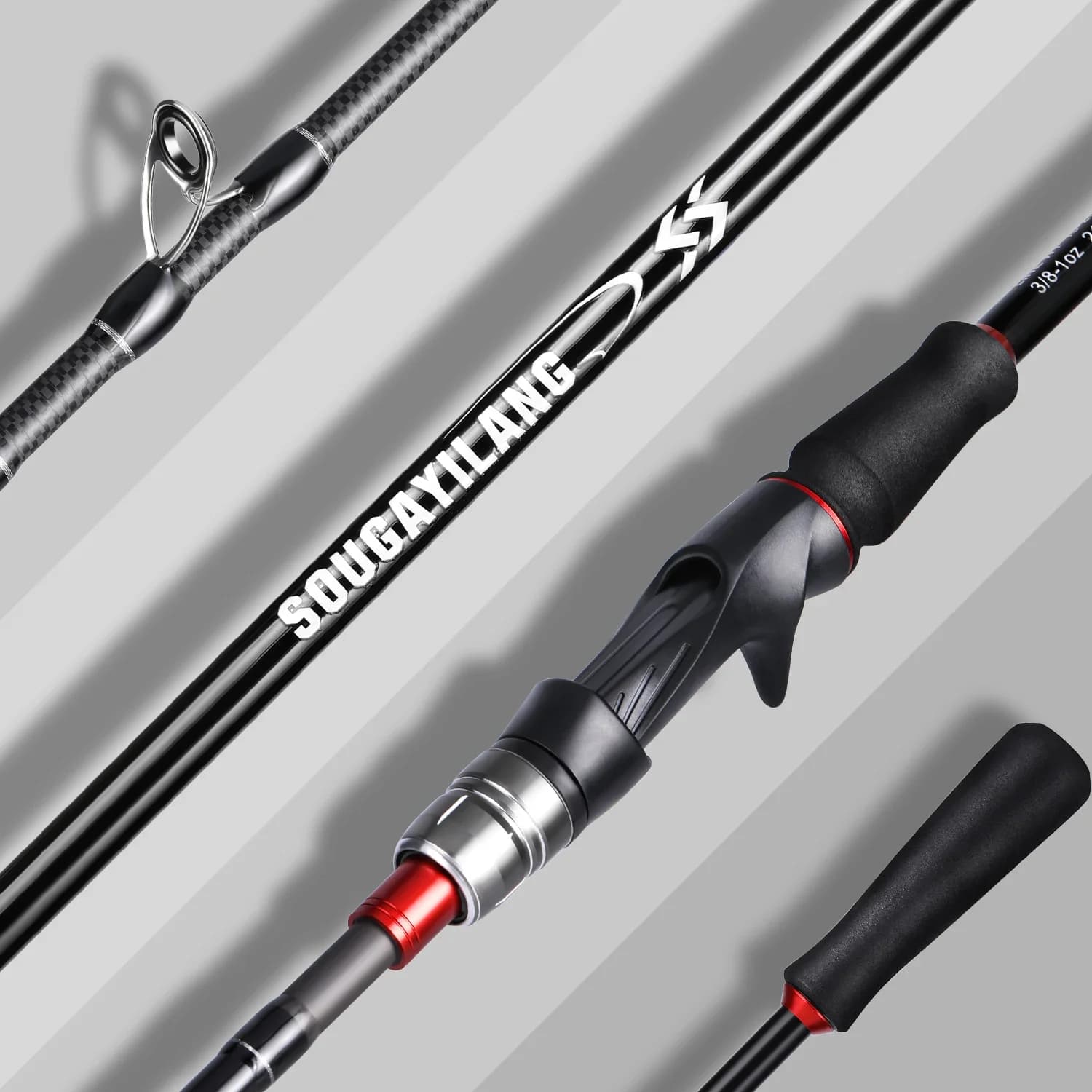 Canne leurre Sougayilang 1.8m 2.1m spinning casting carbone poignée EVA pêche carnassiers mer rivière