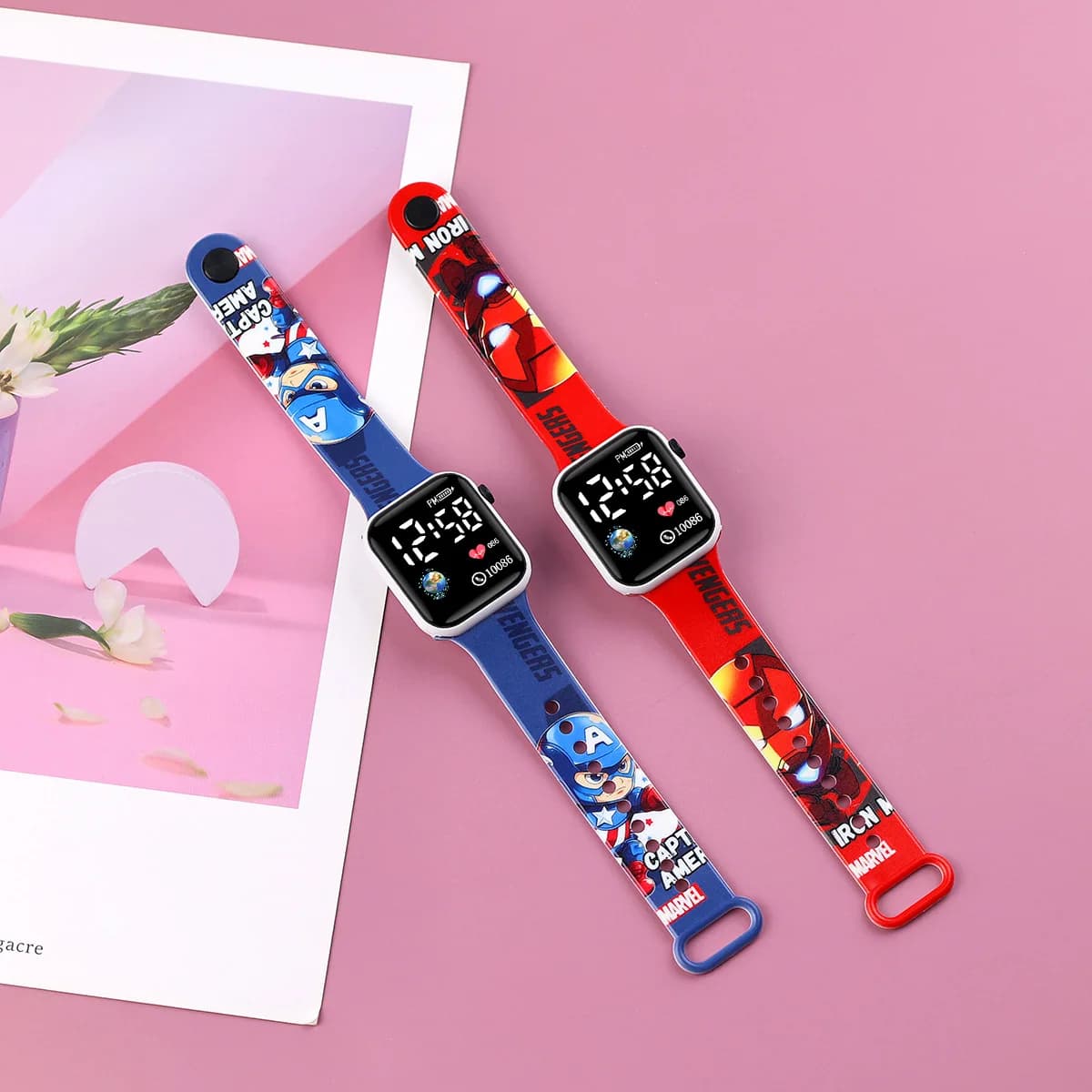 Montre enfant Spiderman Marvel fille garçon montre digitale intelligente étanche 3Bar cadeau