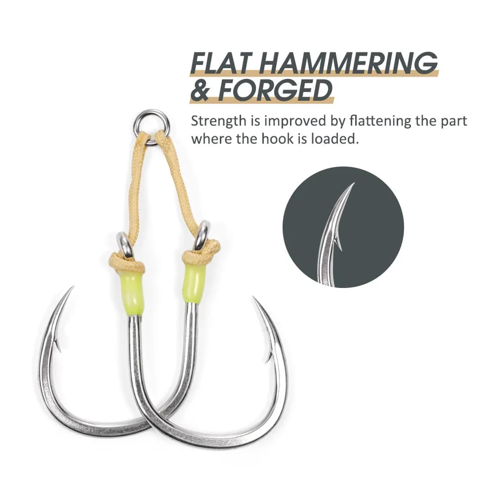 Hameçon mer robuste Noeby Heavy Duty à pointe super aiguille pour jig shore et gros poissons