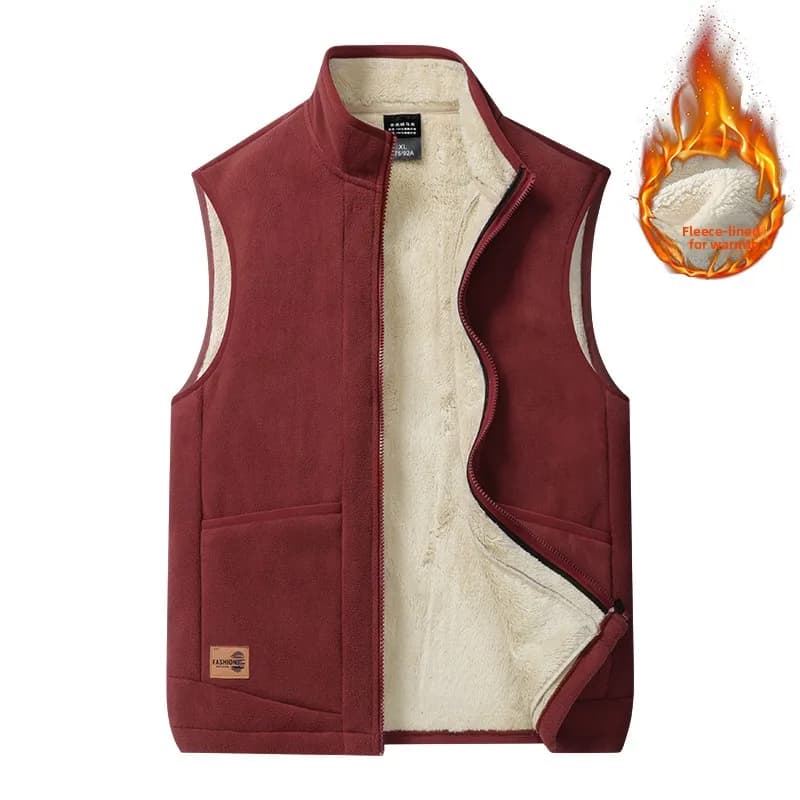 Veste sans manches homme col montant chaude en coton pour l'automne et l'hiver taille grande