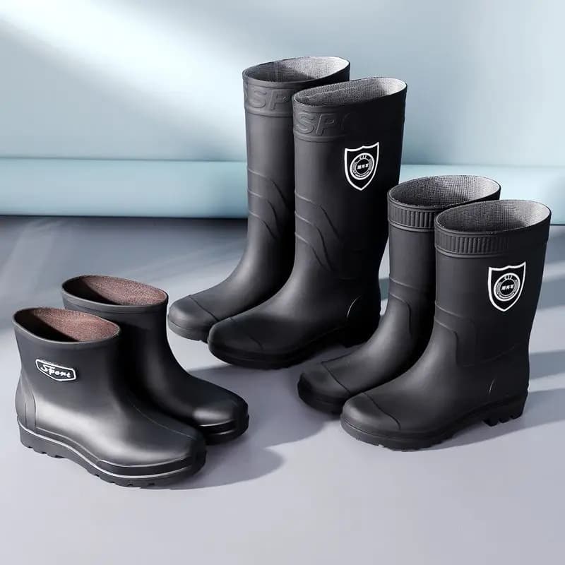 Bottes pluie industrielles épaisses pêche - Chaussures eau doublées polaire anti-dérapantes chaudes cuisine