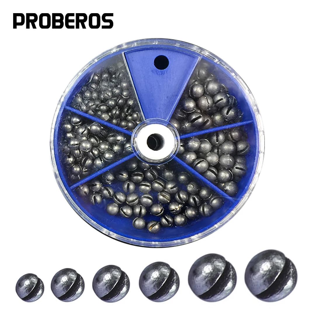 205pcs Fishing Weights Sinkers Kit Lead Split Shot Fishing Line Sinkers 5 Sizes 