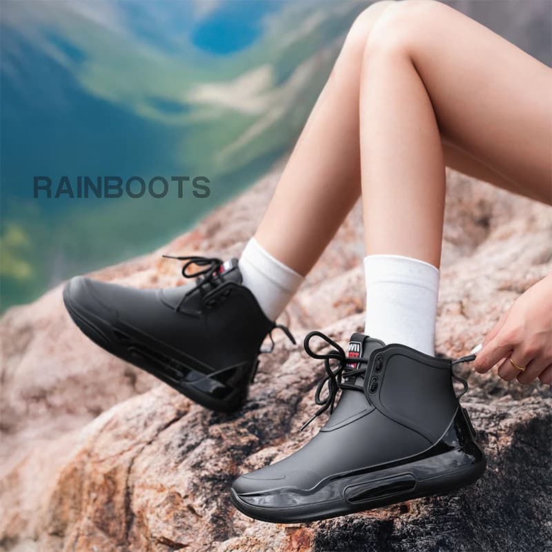 Nouveauté 2025 bottes de pluie mi-hautes couple pour pêche anti-dérapantes camping polyvalentes