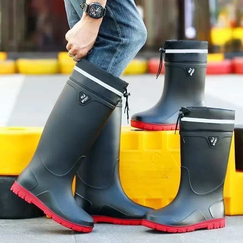 Bottes de pêche hautes lacées imperméables antidérapantes chaudes pour hommes extérieur