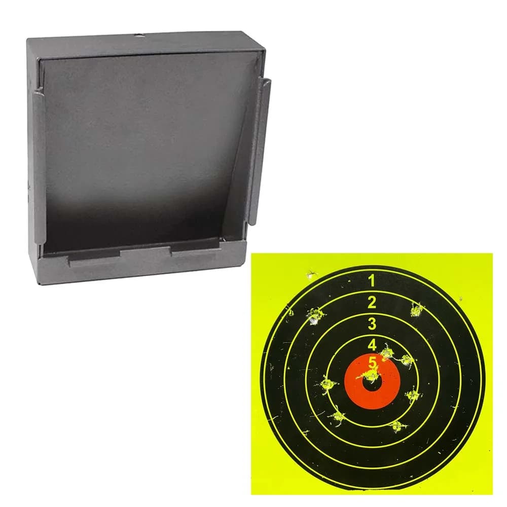 Cible et piège à plombs carré noir 14x14 cm pour airgun, BBs en acier et plastique