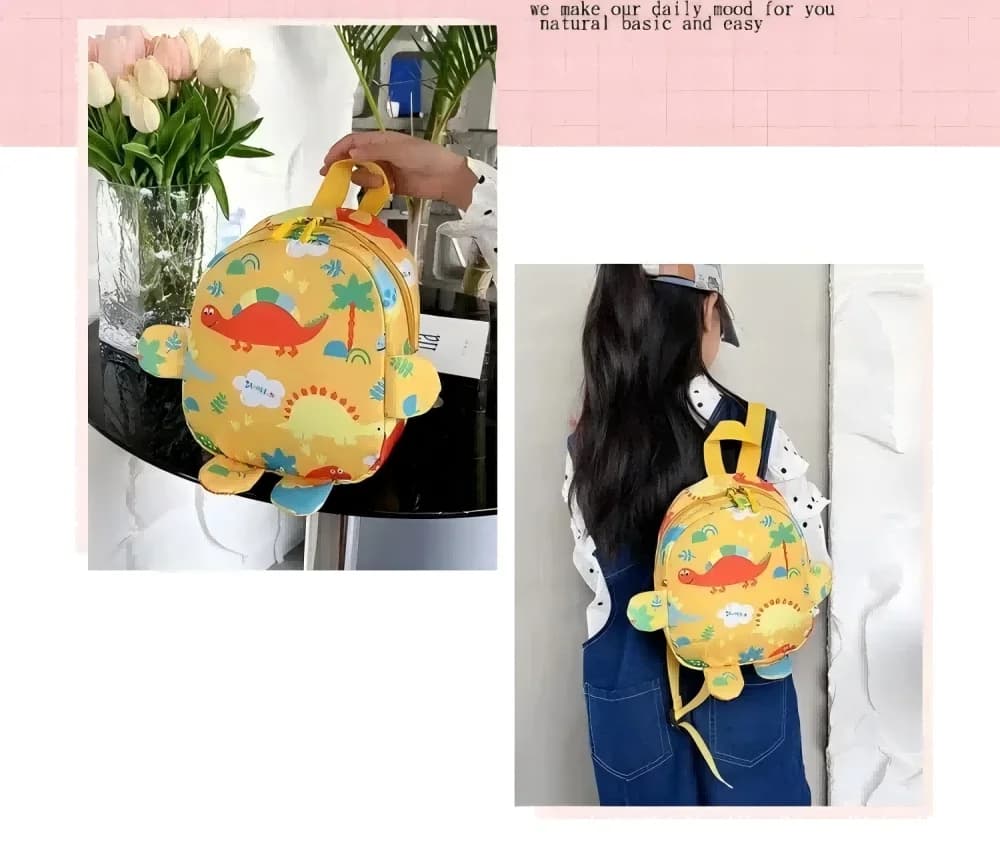 Sac à dos enfant dinosaure mignon : cartable réglable maternelle pour garçons et filles, animaux rigolos