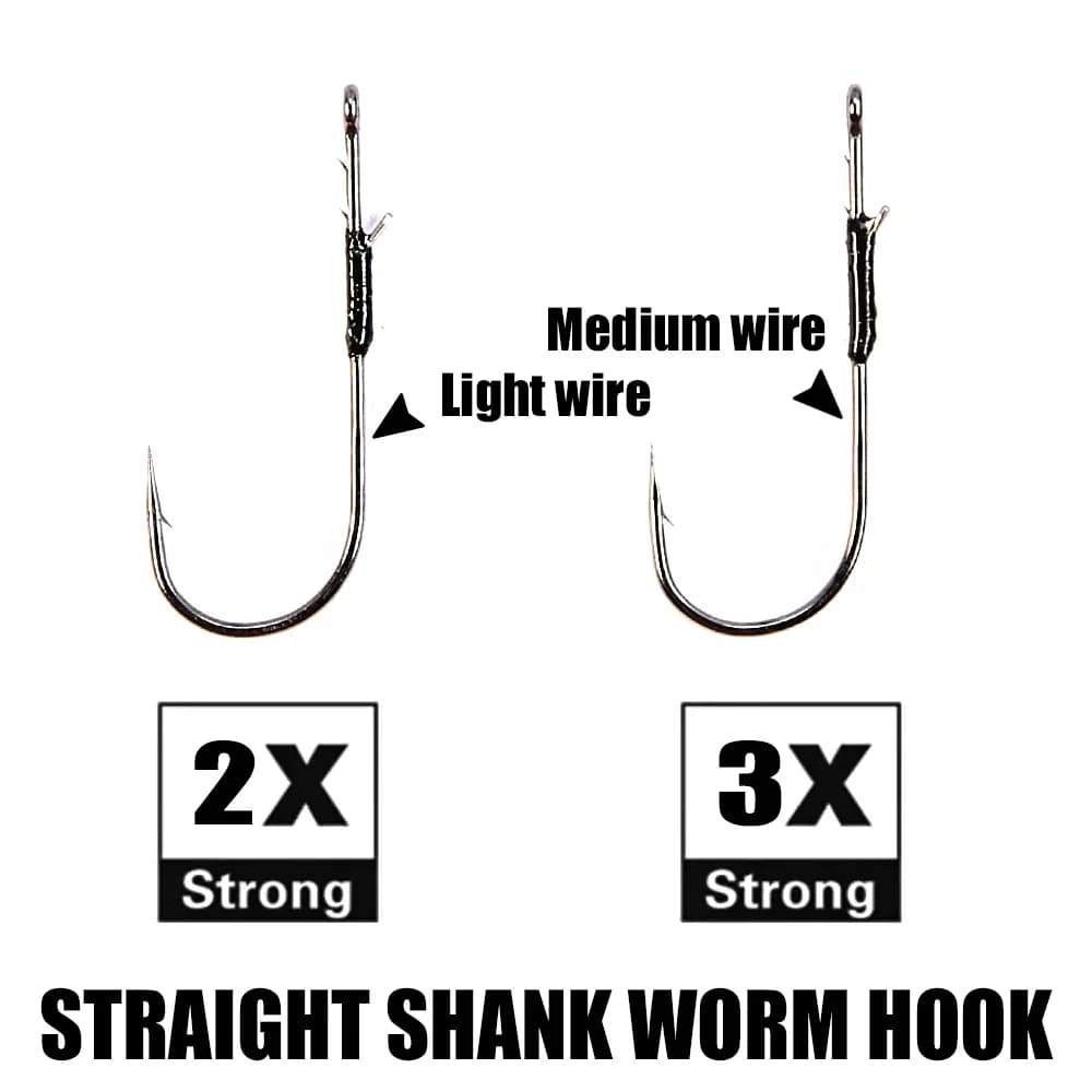 B&U 5ps handmade flipping hooks pêche black bass acier carbone longue tège Texas rig leurre souple