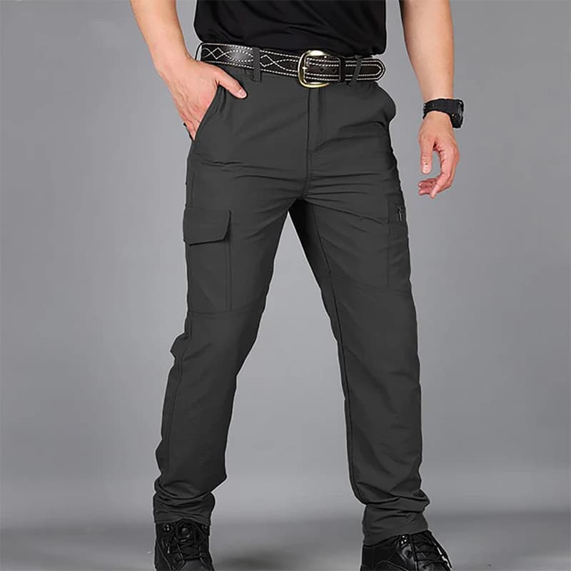 Pantalon cargo taille plus respirant - Imperméable multi-poches pour pêche