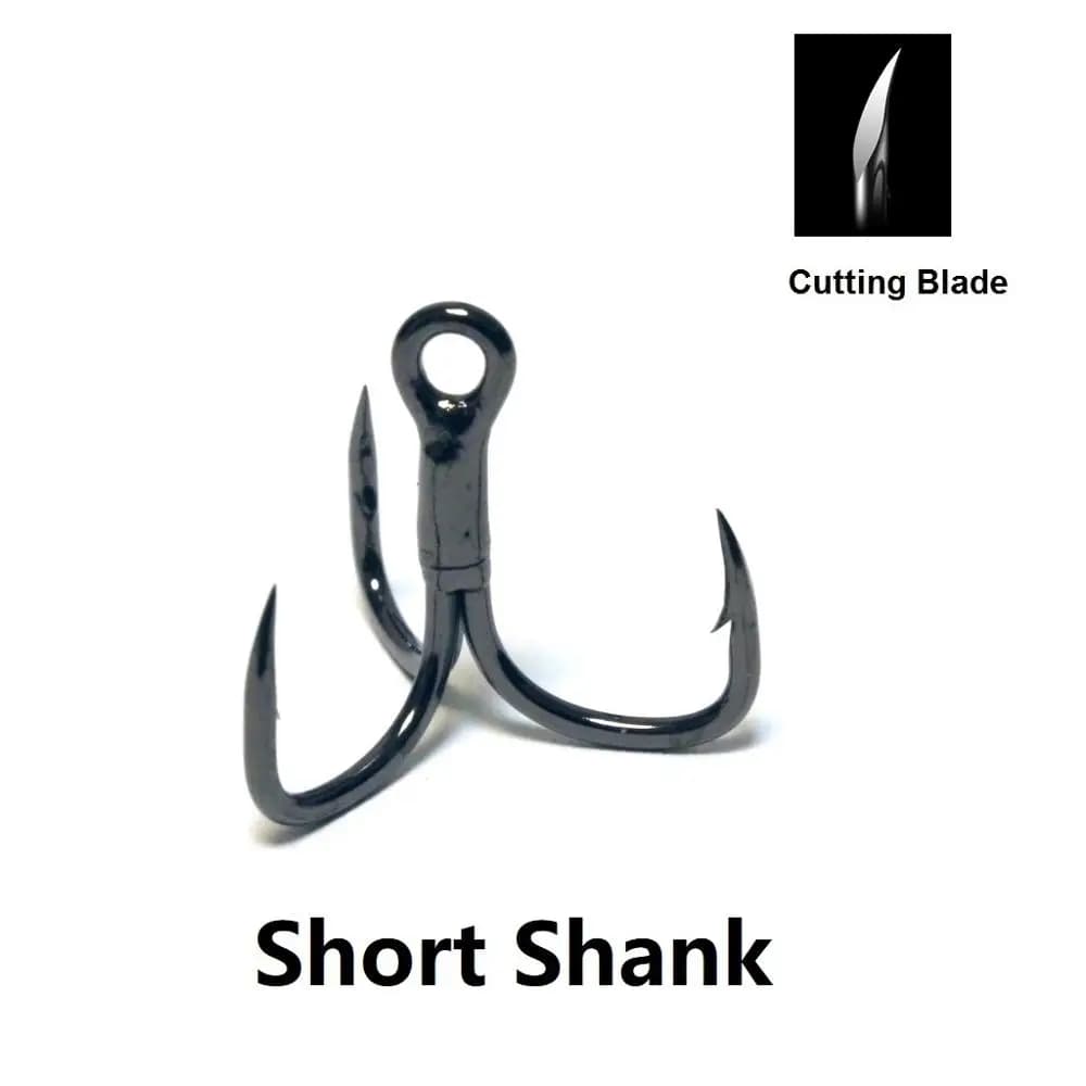 30 hameçons triples pêche tige courte nickel noir forgés haute qualité FH38HP30 accessoires