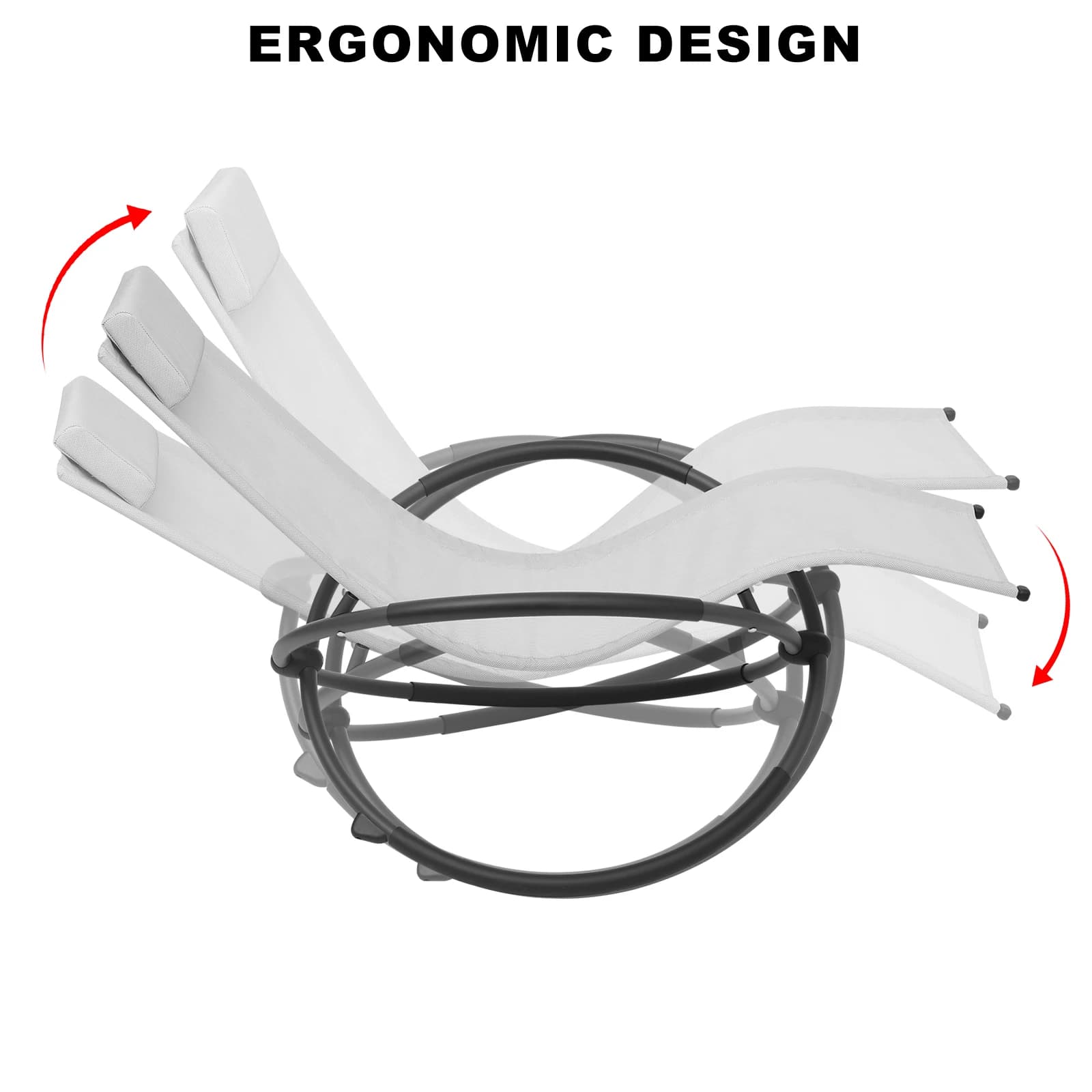 Chaise longue pliante WOLTU pour jardin, pêche et plage - Siège confortable à bascule pour sieste