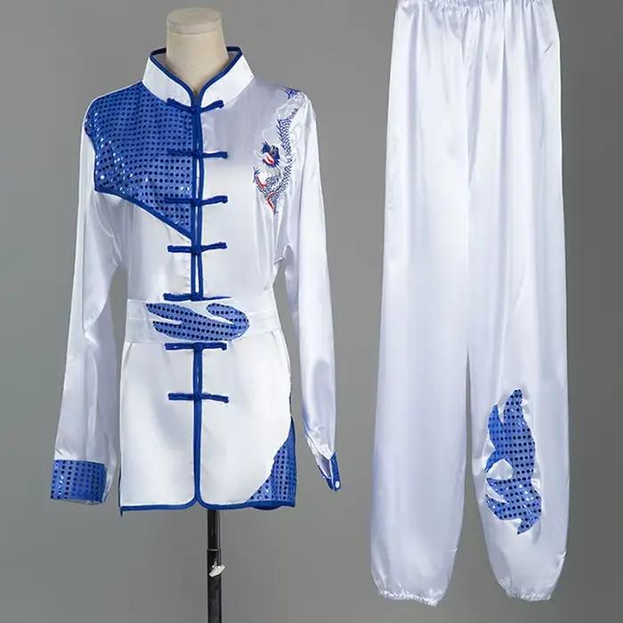 Uniforme de Wushu Kungfu chinois - Costume Taolu brodé dragon pour hommes femmes enfants