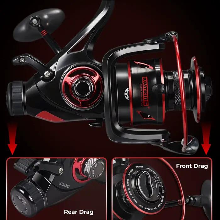 Moulinet spinning KastKing Sharky Baitfeeder III avec drag carbone pour pêche au vif et live liner