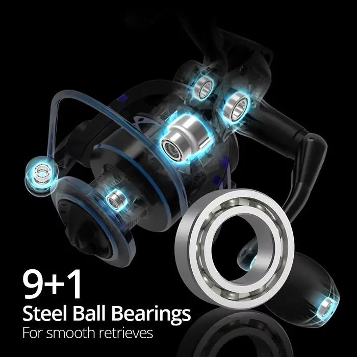 Moulinet spinning KastKing Centron Summer One Way Clutch System profil bas 9+1 roulements pêche carpe
