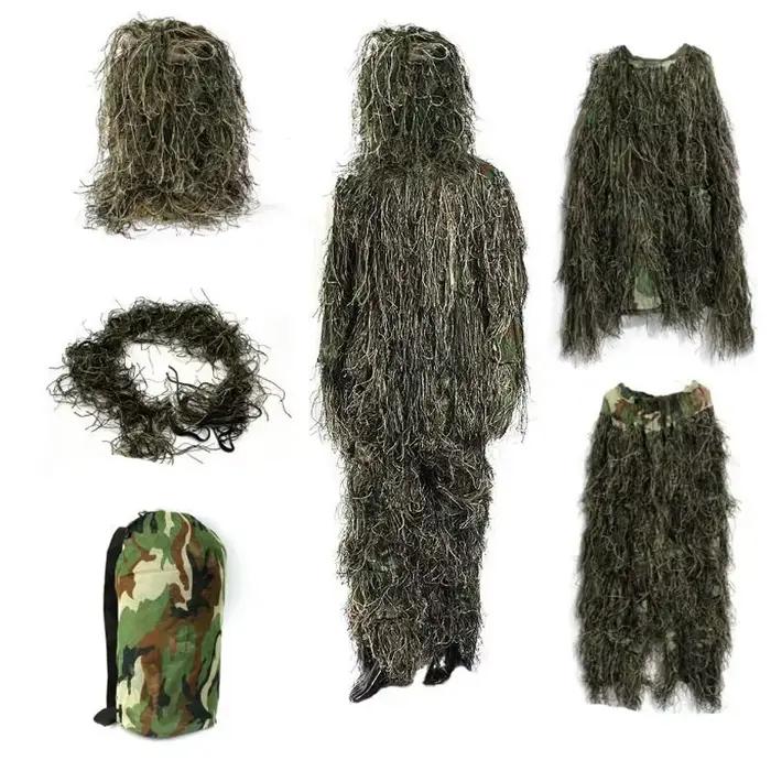 Costume ghillie camouflage forêt 3D tactique sniper airsoft militaire pêche extérieur