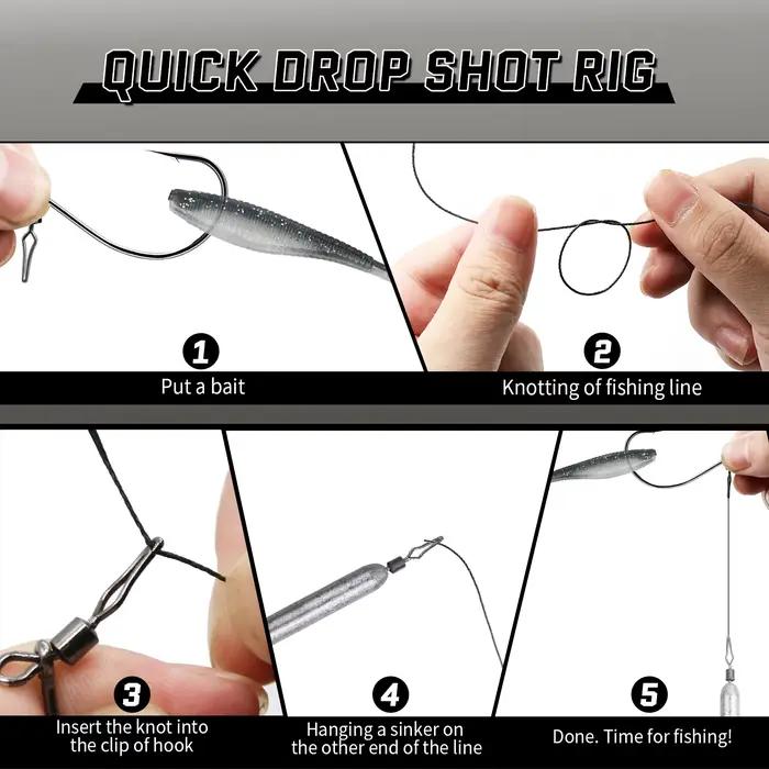 Hameçons Drop Shot 30 pièces avec émerillon barrel - Pour carp et bass avec leurres souples