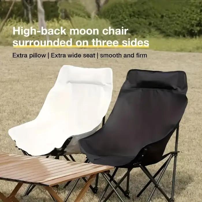 Chaise lune adulte pliante haut dossier portable style blanc camping pêche extérieur légère durable