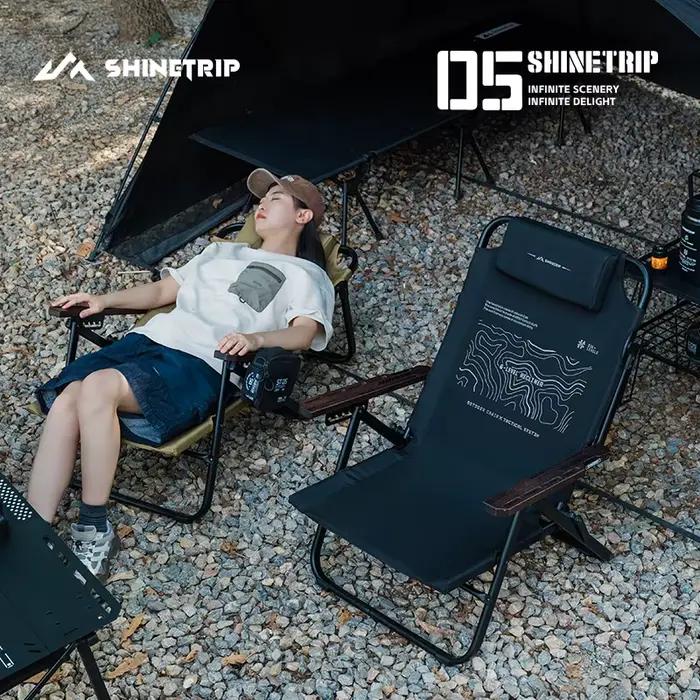 Chaise pliante réglable 6 vitesses pêche camping - Siège tactique aluminium inclinable portable