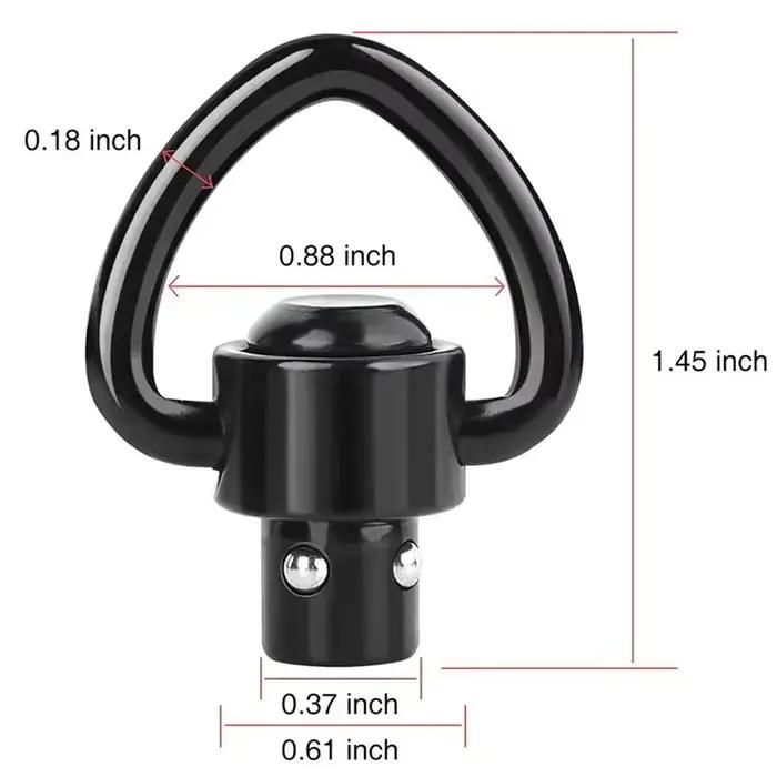 Adaptateur sangle M-LOK QD rail fixation pêche bouton poussoir métal robuste