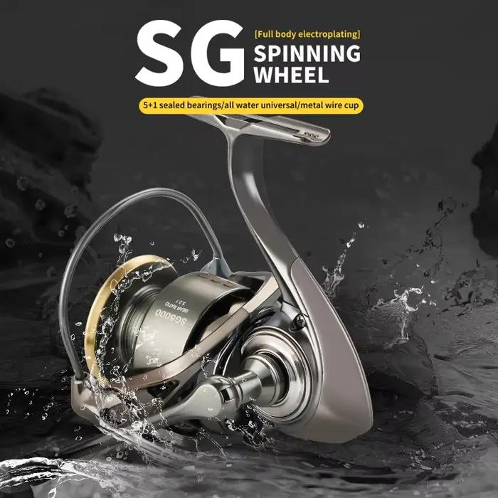 Moulinet spinning LANHABEE électroplacé pour lancer longue distance - léger universel toutes eaux